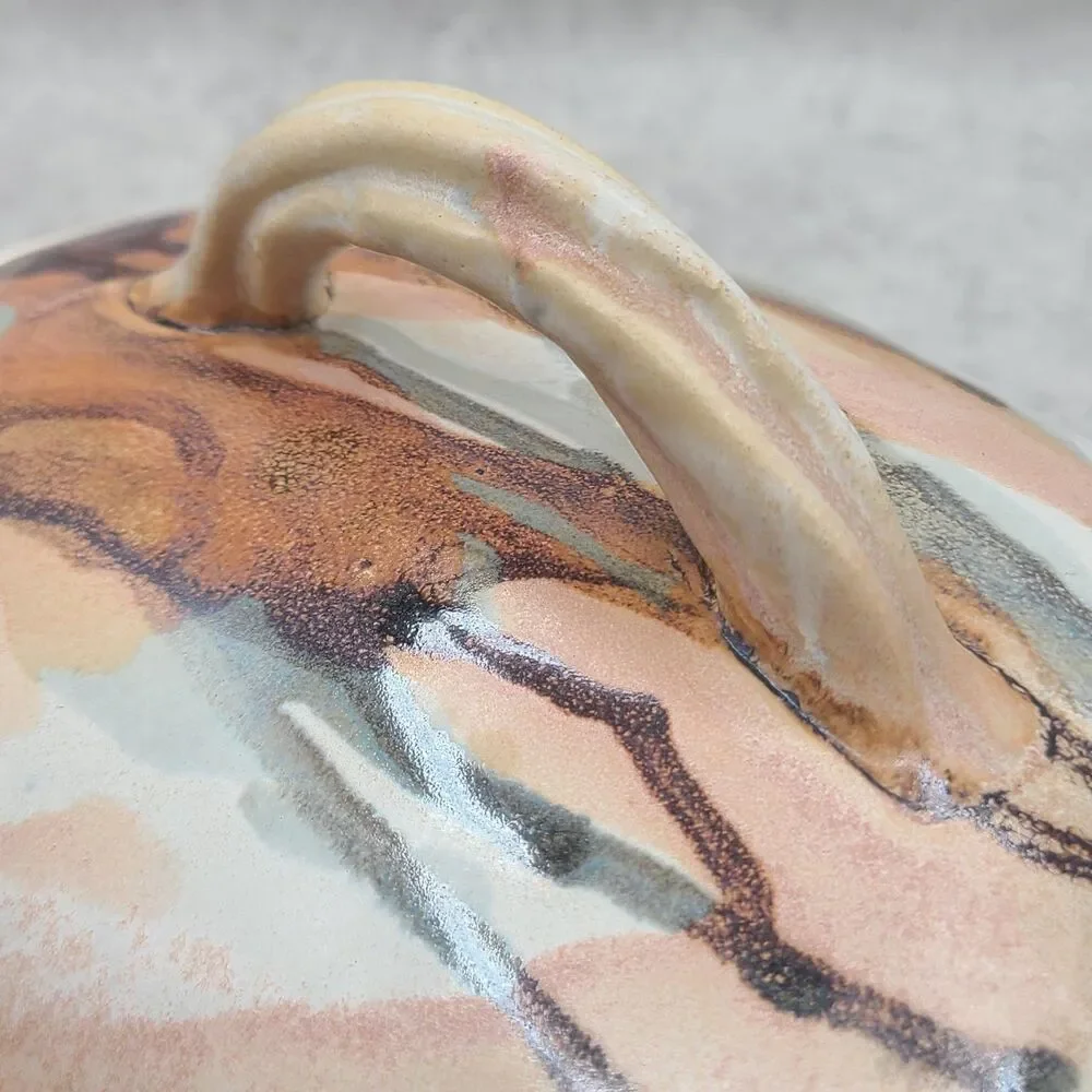VTG 1991 Studio Art Pottery Covered Casserole Bowl Lid Rustic Stoneware 7